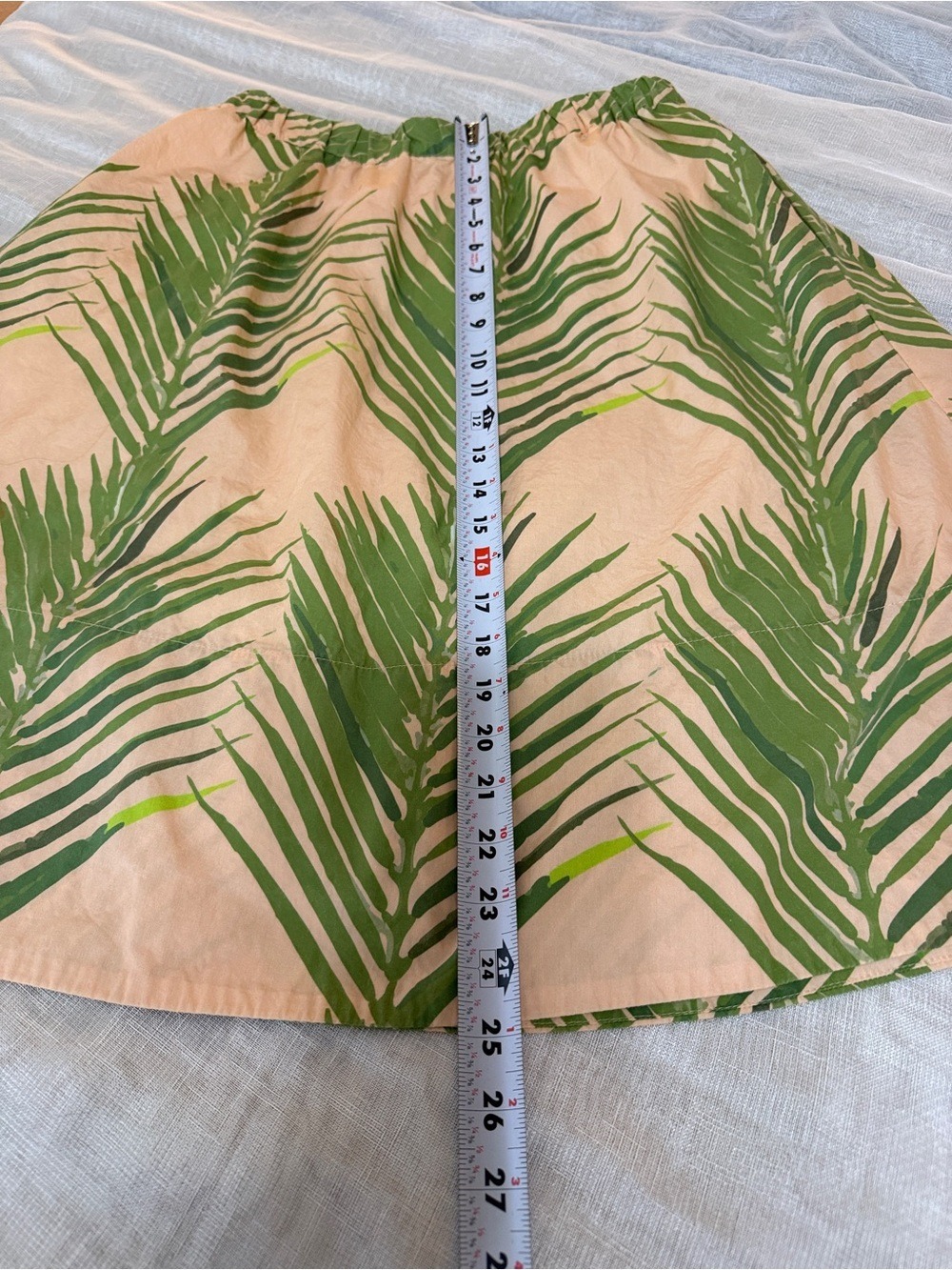 Katie Lime Palm Print Cotton Skirt - Made in USA - M - Picture 5 of 8